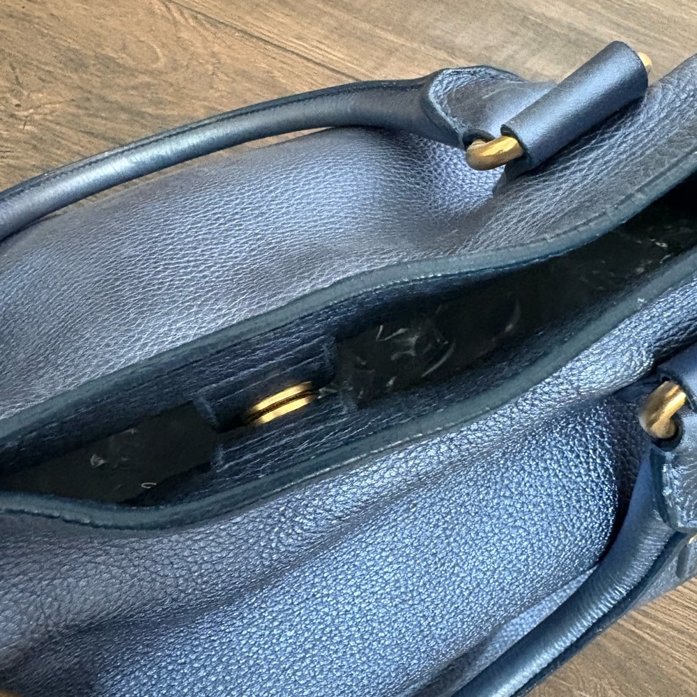 Prada metallic blue Leather handbag - Picture 9 of 14